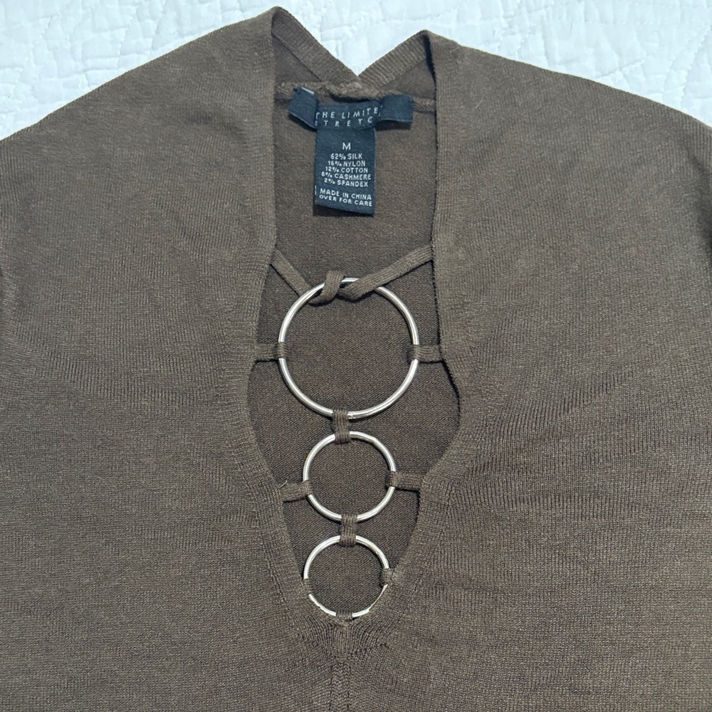 The Limited Brown Top with Ring Accents - Picture 3 of 4